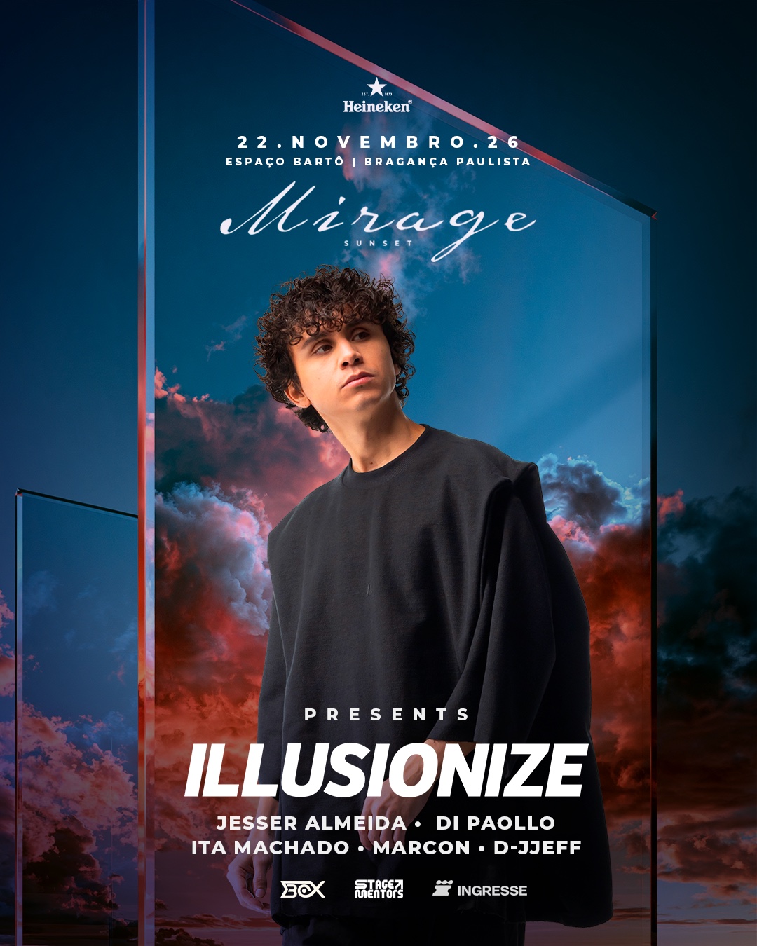 Mirage Sunset · 22 Novembro 2026 · Illusionize · Espaço Bartô, Bragança Paulista